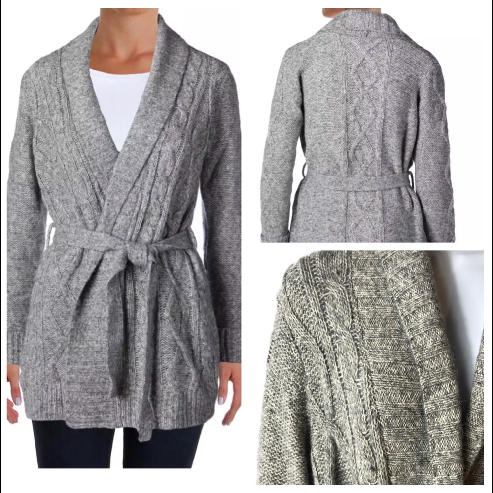 NYDJ Gray Knit Cardigan Sweater NWT P-Large